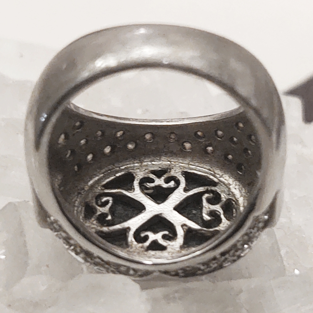 ISO Info- Onyx & Diamond Sterling Silver Ring-9.25 - Picture 9 of 13